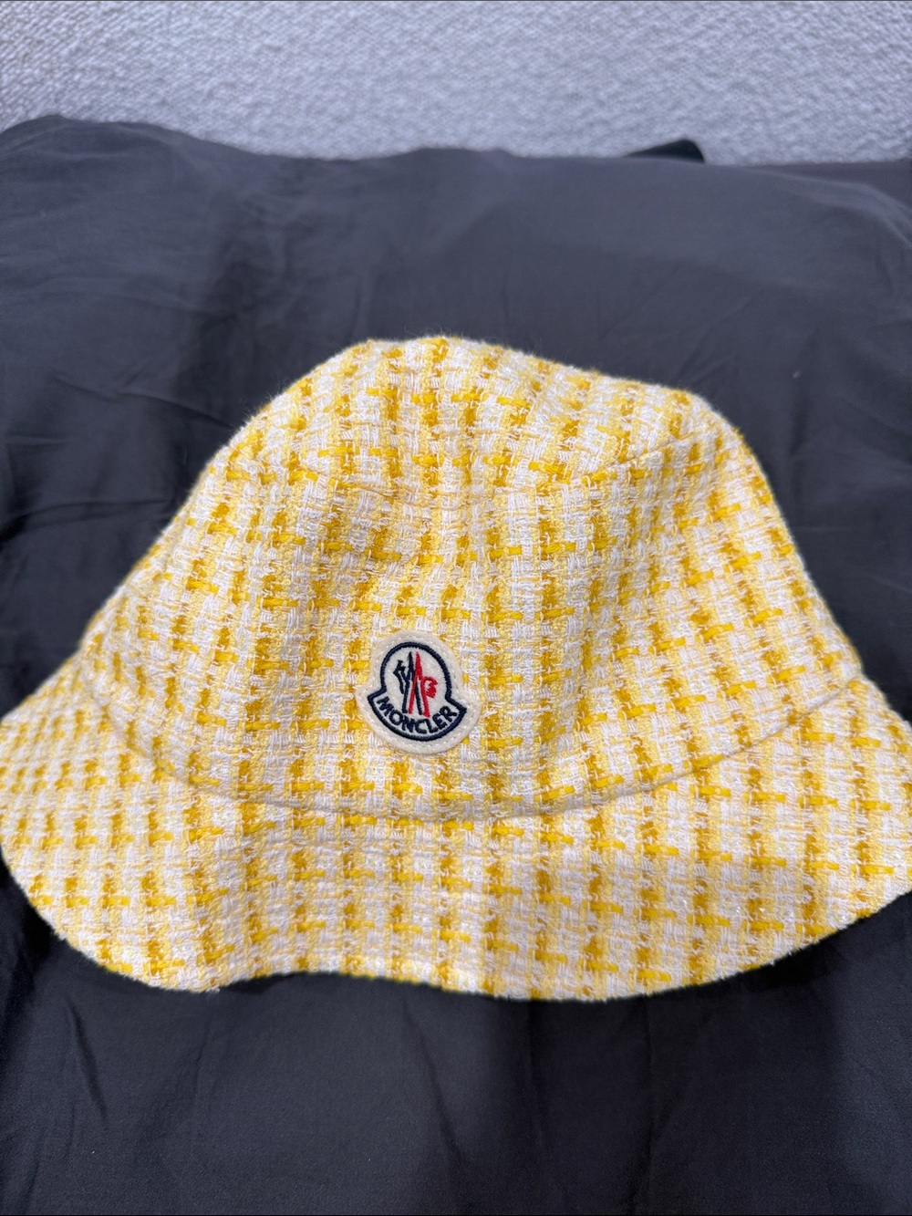 Yellow moncler bucket hat